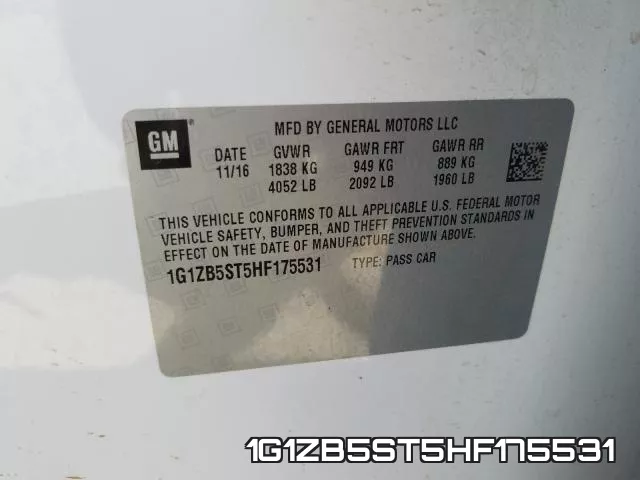 1G1ZB5ST5HF175531 фото 2