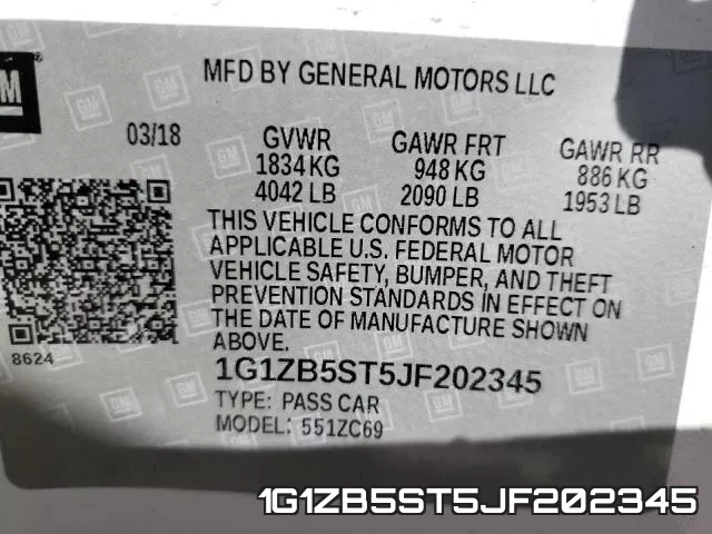 1G1ZB5ST5JF202345 фото 2
