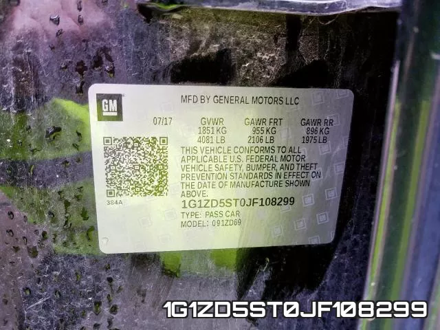 1G1ZD5ST0JF108299 фото 2