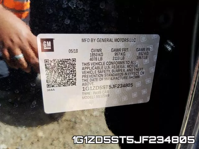 1G1ZD5ST5JF234805 фото 2