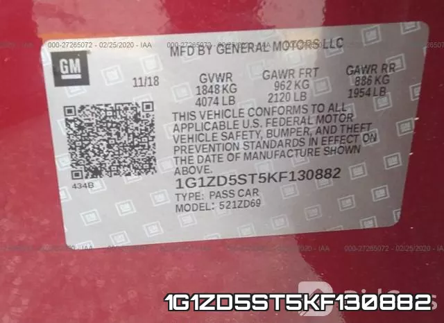 1G1ZD5ST5KF130882 фото 10