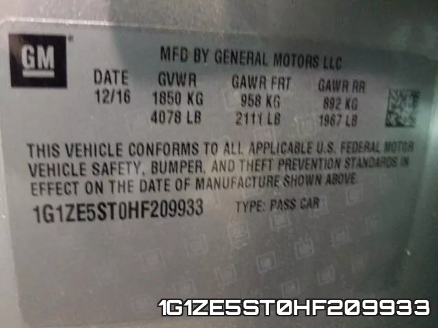 1G1ZE5ST0HF209933 фото 2