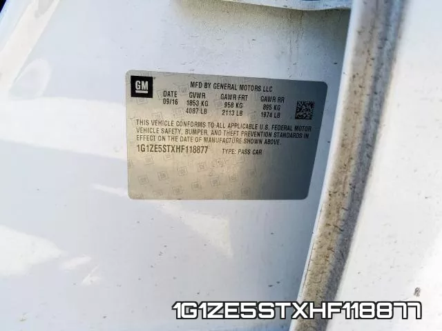 1G1ZE5STXHF118877 фото 2