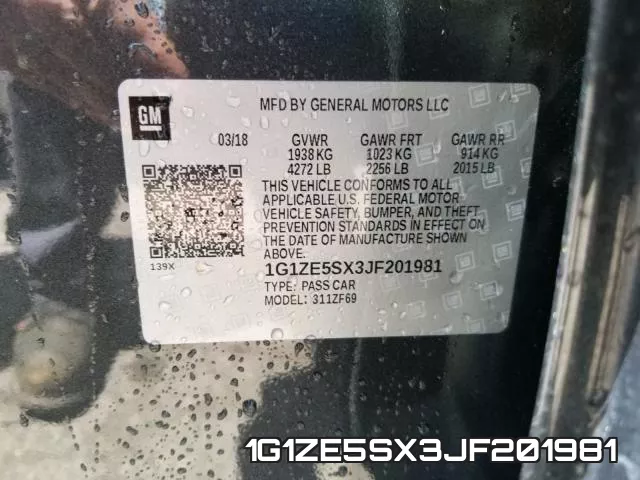 1G1ZE5SX3JF201981 фото 2