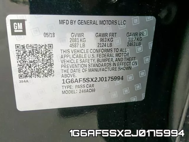 1G6AF5SX2J0175994 фото 2