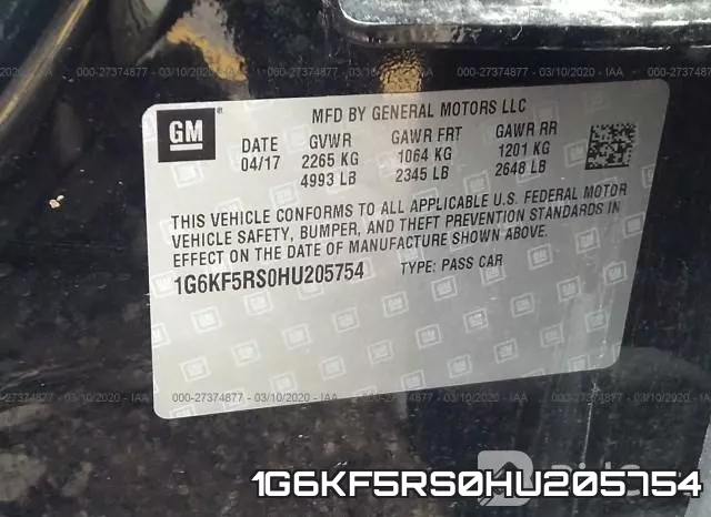 1G6KF5RS0HU205754 фото 10