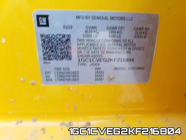 1GC1CVEG2KF216804 фото 2