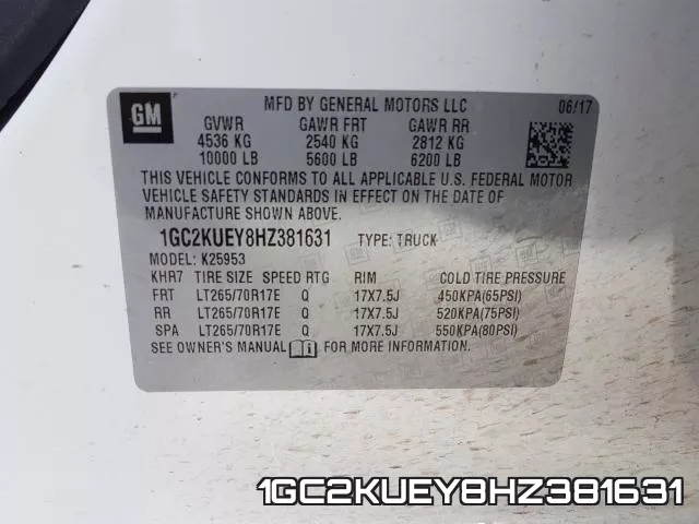 1GC2KUEY8HZ381631 фото 2