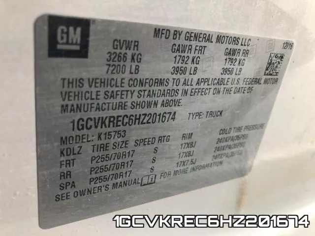 1GCVKREC6HZ201674 фото 2