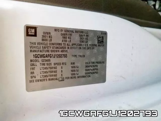 1GCWGAFG1J1202793 фото 2