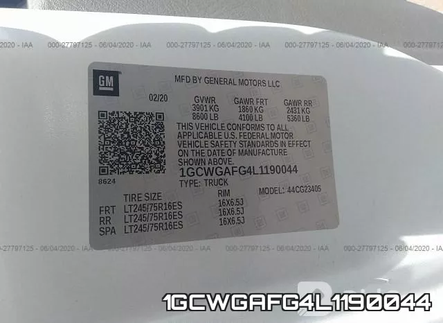 1GCWGAFG4L1190044 фото 10