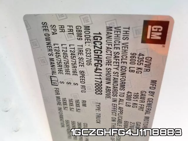 1GCZGHFG4J1178883 фото 2