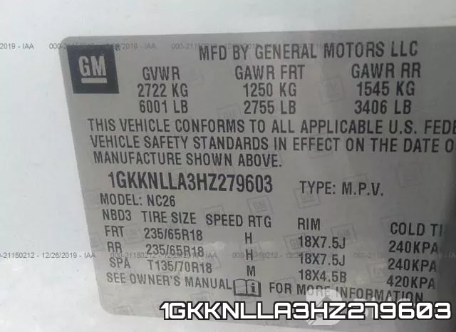 1GKKNLLA3HZ279603 фото 10