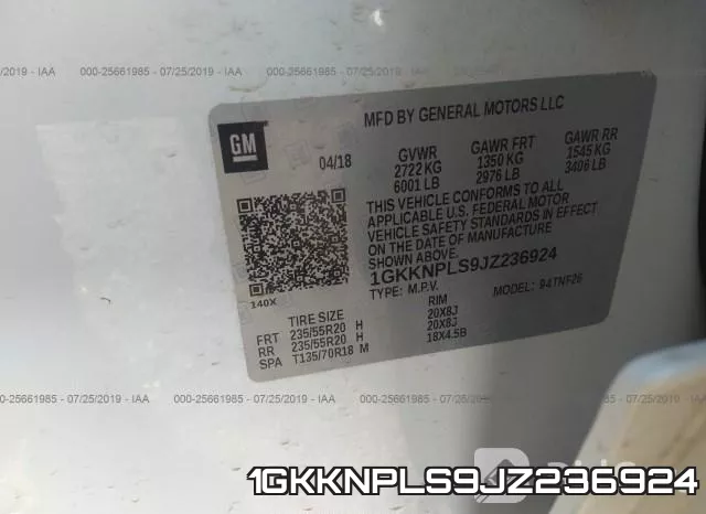 1GKKNPLS9JZ236924 фото 10