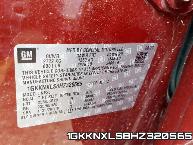 1GKKNXLS8HZ320565 фото 2