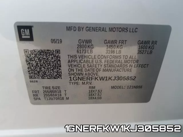 1GNERFKW1KJ305852 фото 2
