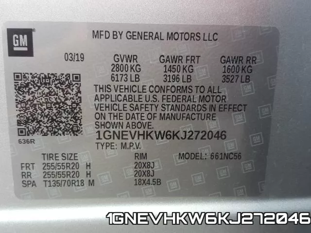1GNEVHKW6KJ272046 фото 2