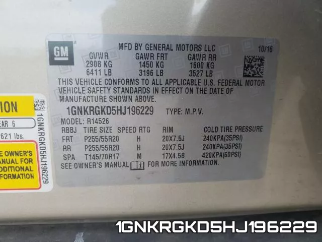1GNKRGKD5HJ196229 фото 2
