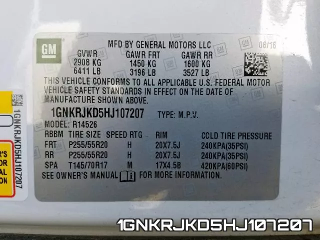 1GNKRJKD5HJ107207 фото 2