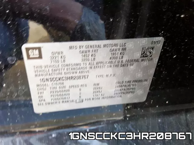 1GNSCCKC3HR208767 фото 2