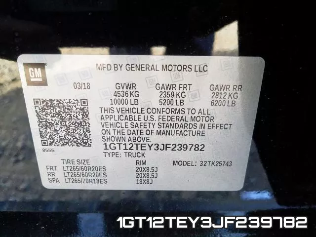 1GT12TEY3JF239782 фото 2