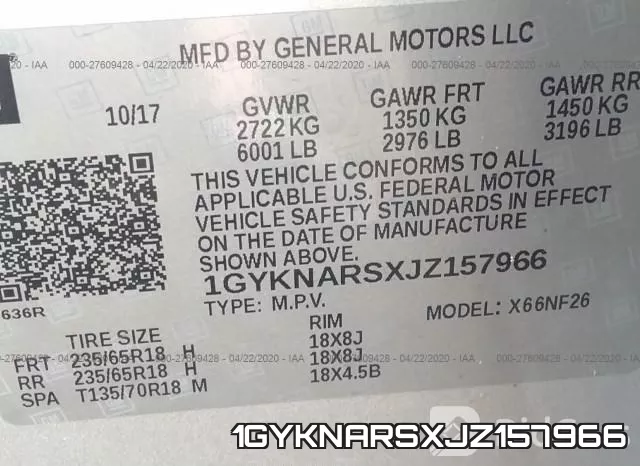1GYKNARSXJZ157966 фото 9