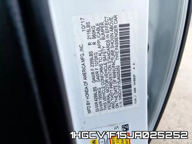 1HGCV1F15JA025252 фото 2