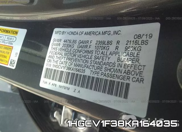 1HGCV1F38KA164035 фото 10