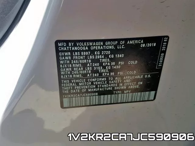 1V2KR2CA7JC590906 фото 2