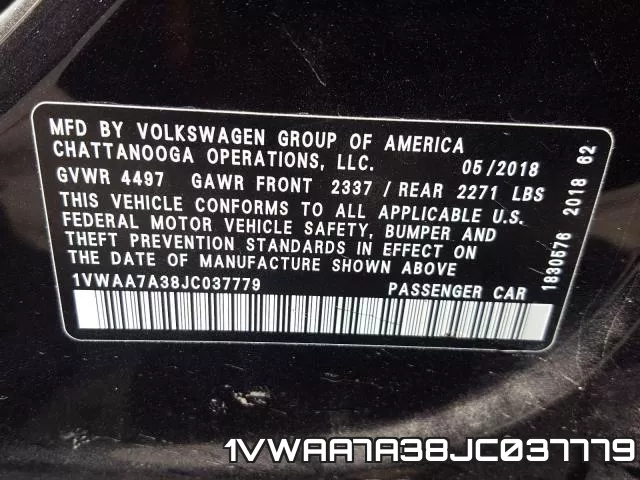 1VWAA7A38JC037779 фото 2