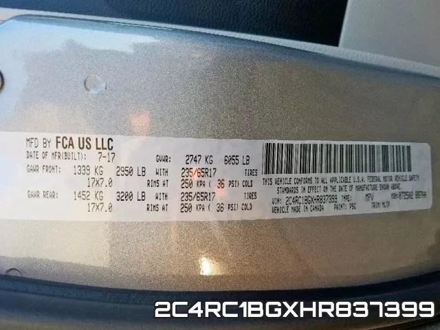 2C4RC1BGXHR837399 фото 2