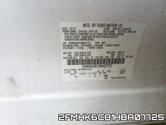 2FMHK6C81HBA07725 фото 2
