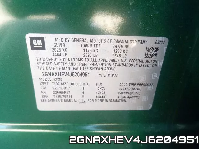 2GNAXHEV4J6204951 фото 2