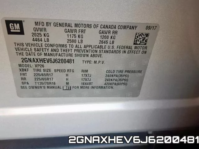 2GNAXHEV6J6200481 фото 2