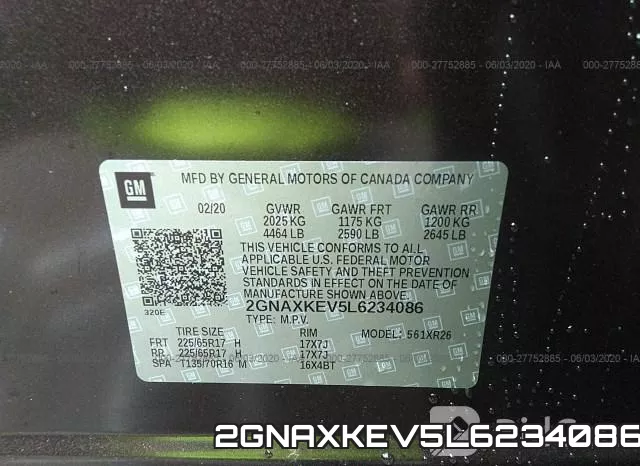 2GNAXKEV5L6234086 фото 10