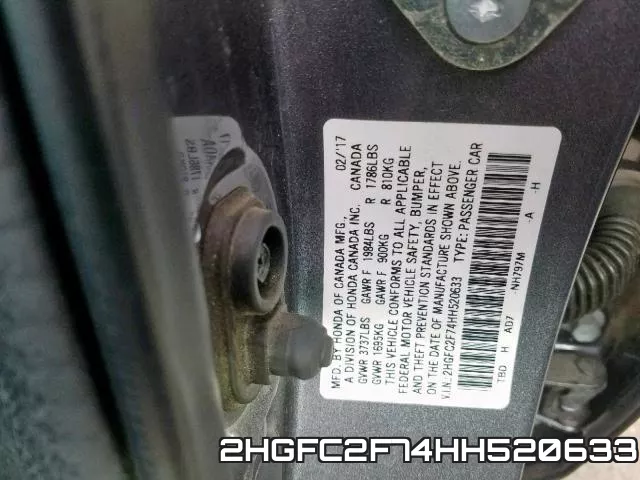 2HGFC2F74HH520633 фото 2