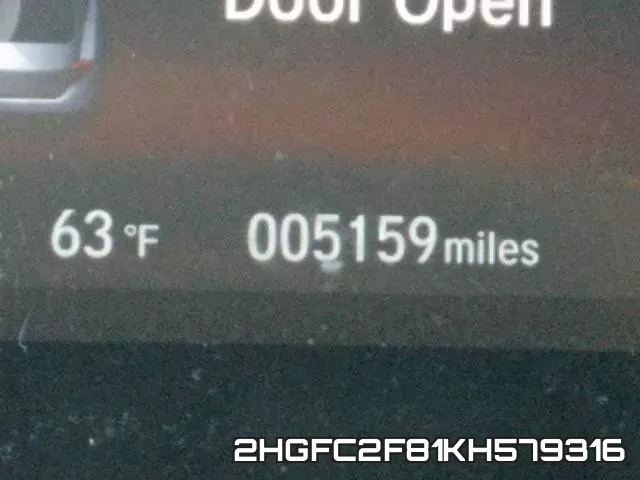 2HGFC2F81KH579316 фото 8