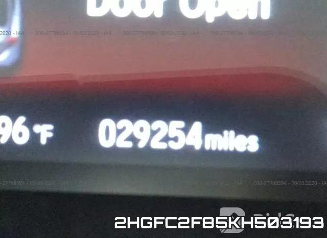2HGFC2F85KH503193 фото 8