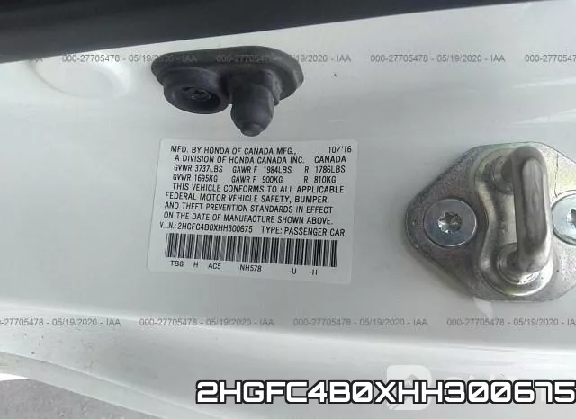 2HGFC4B0XHH300675 фото 9