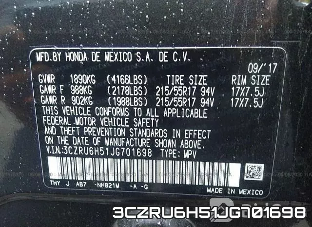 3CZRU6H51JG701698 фото 10