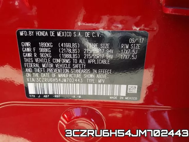 3CZRU6H54JM702443 фото 2