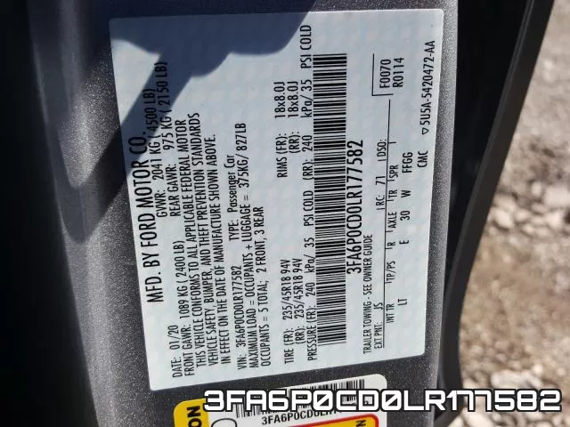 3FA6P0CD0LR177582 фото 2