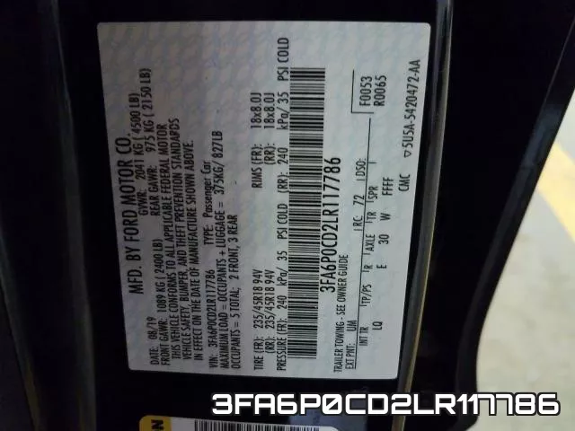 3FA6P0CD2LR117786 фото 2