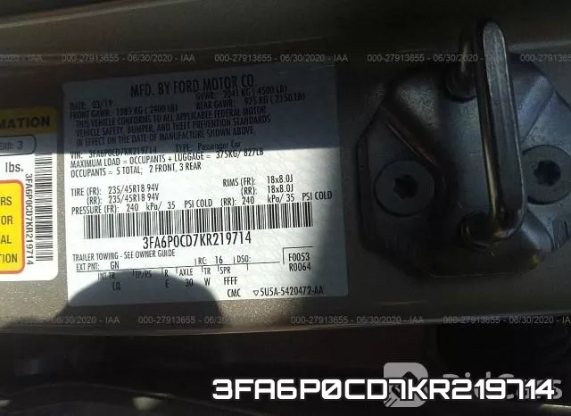 3FA6P0CD7KR219714 фото 10