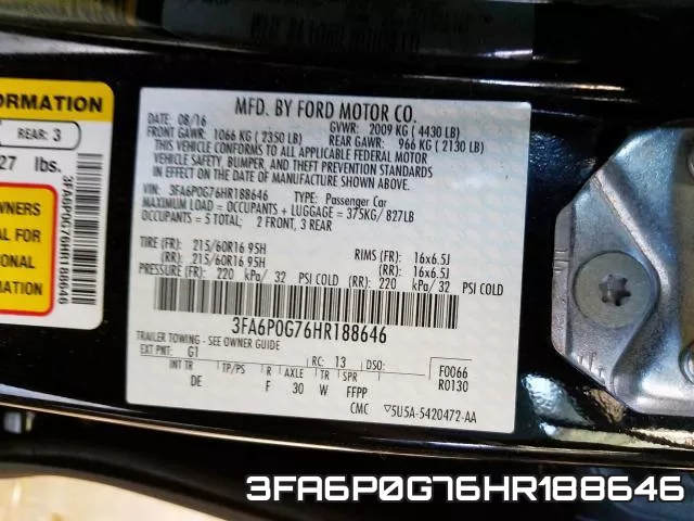 3FA6P0G76HR188646 фото 2
