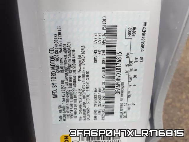 3FA6P0H7XLR176815 фото 2
