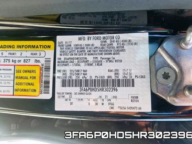 3FA6P0HD5HR302396 фото 2