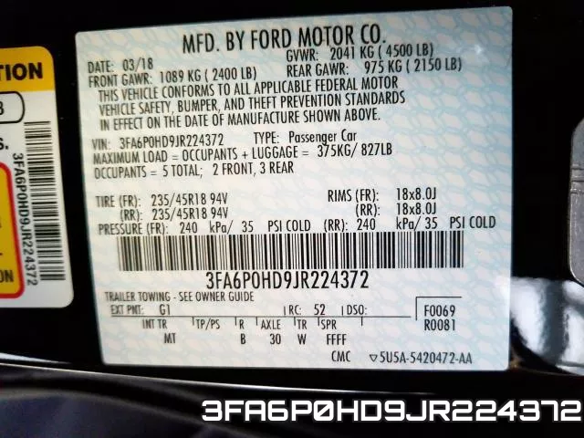 3FA6P0HD9JR224372 фото 2