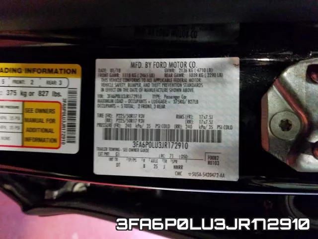 3FA6P0LU3JR172910 фото 2