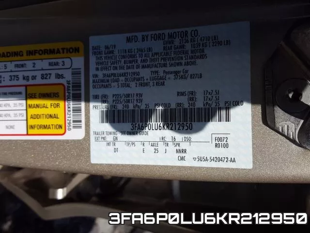3FA6P0LU6KR212950 фото 2